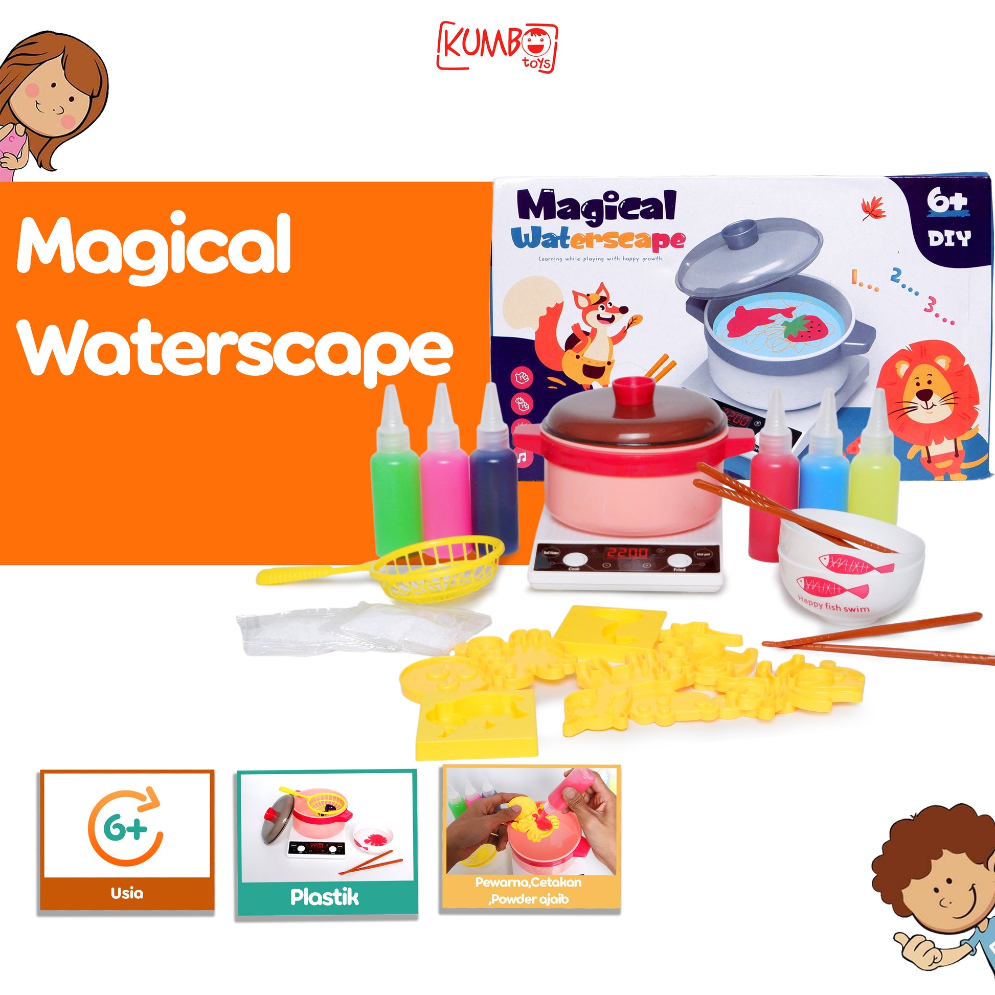 MAINAN EDUKASI MAGICAL WATERSCAPE / PRAKARYA ANAK / DIY COLOURFUL PAINTING EDUCATION