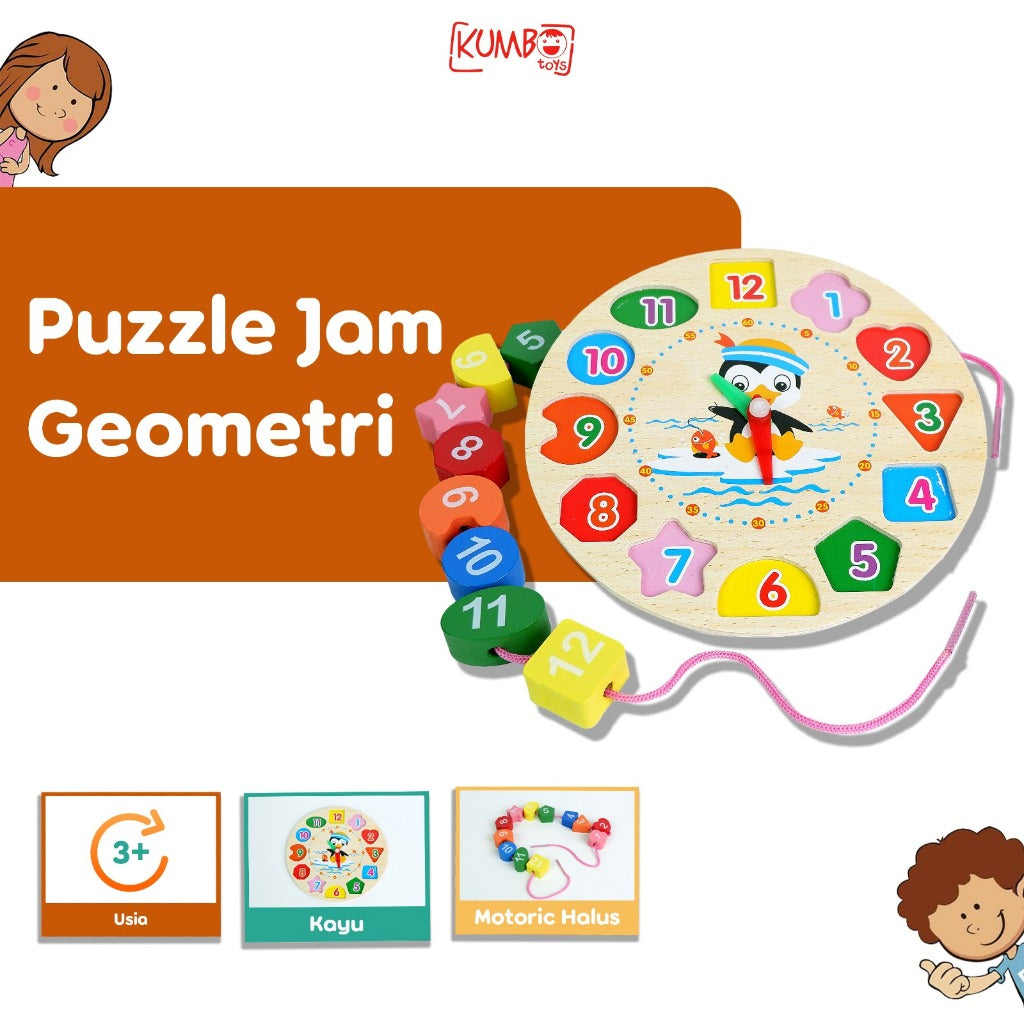Puzzle Jam Digital Geometri Block Kayu