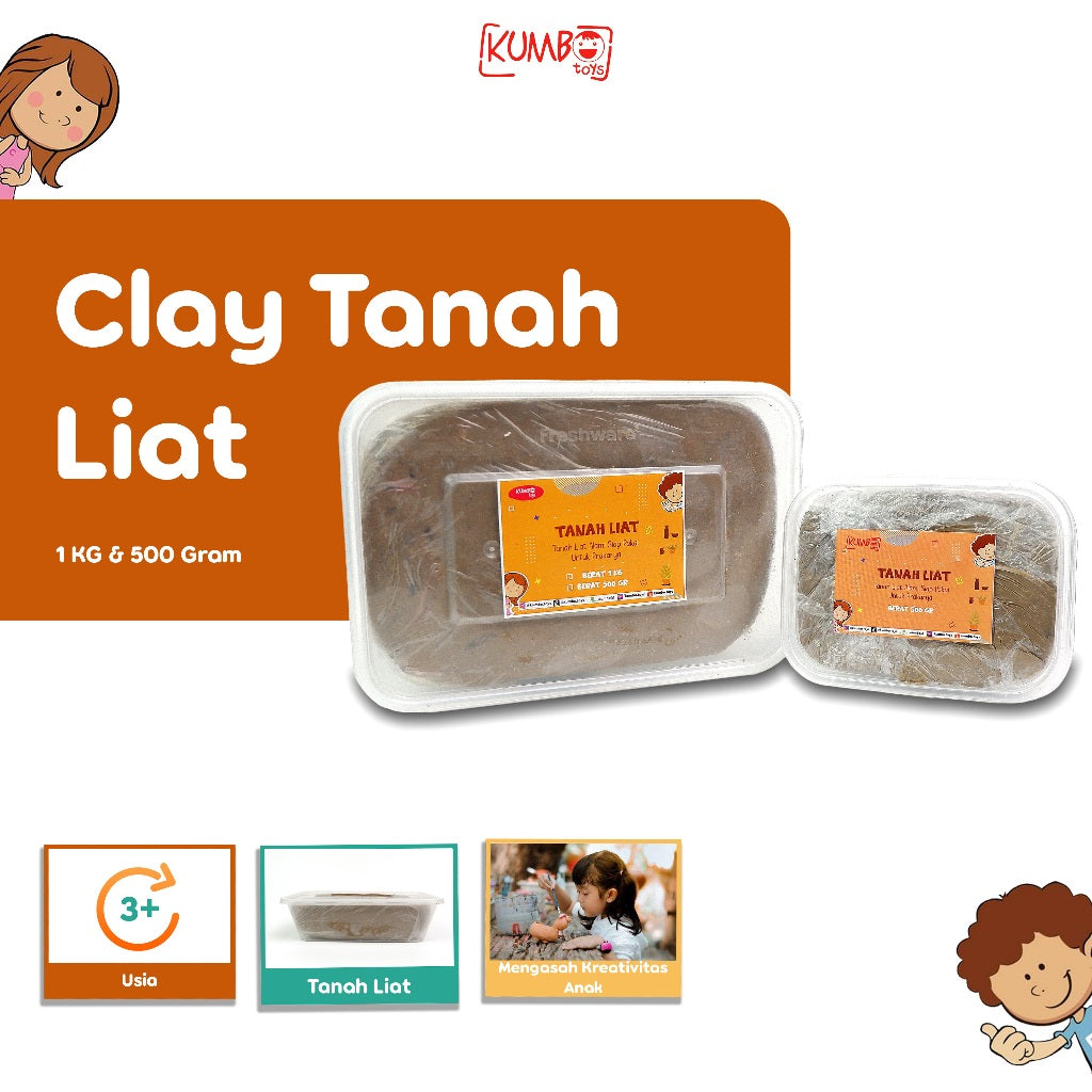 Tanah Liat / Clay untuk Prakarya Asli Plered 500gr