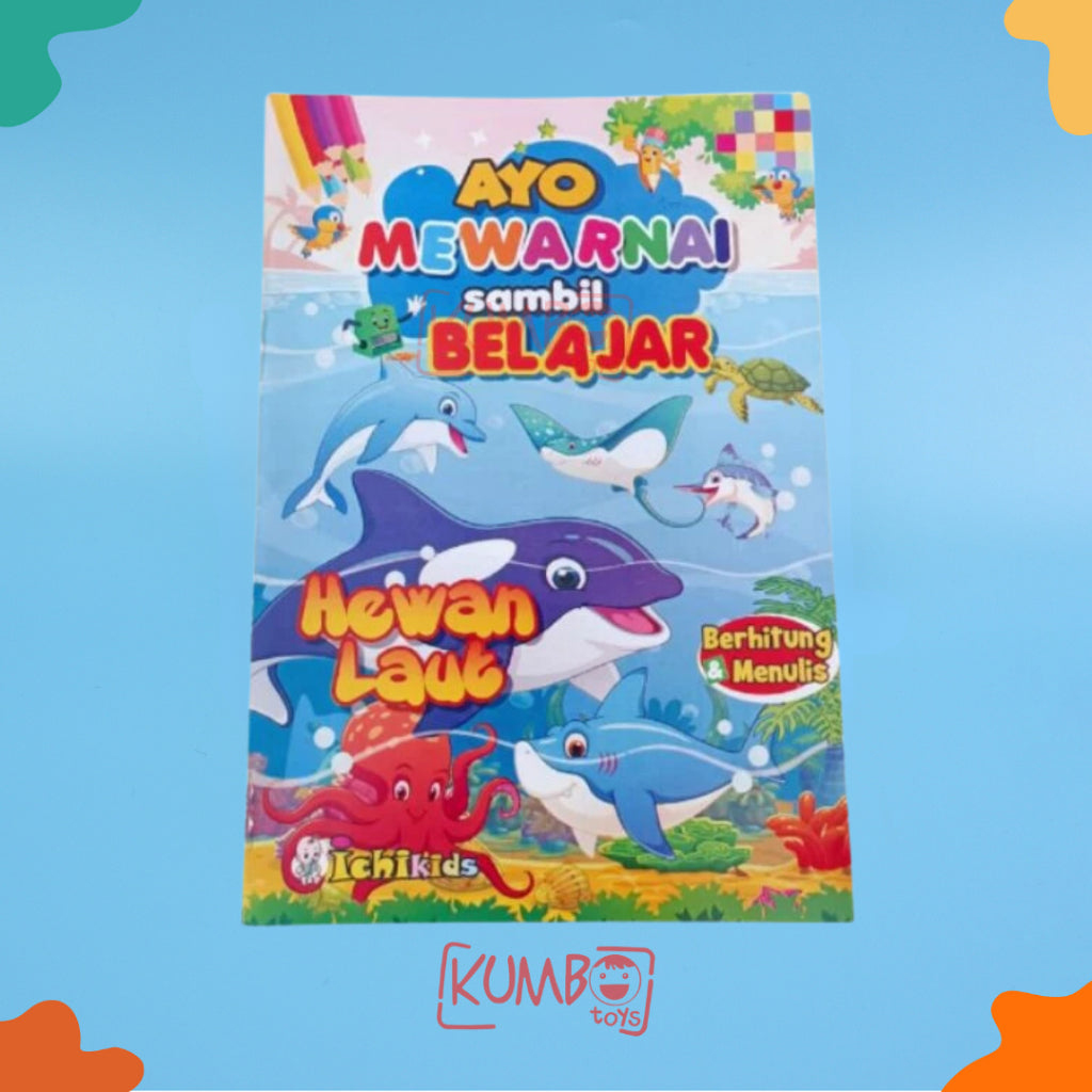 Buku Edukasi Mewarnai Berhitung dan Menulis Anak TK / Paud Karakter A5