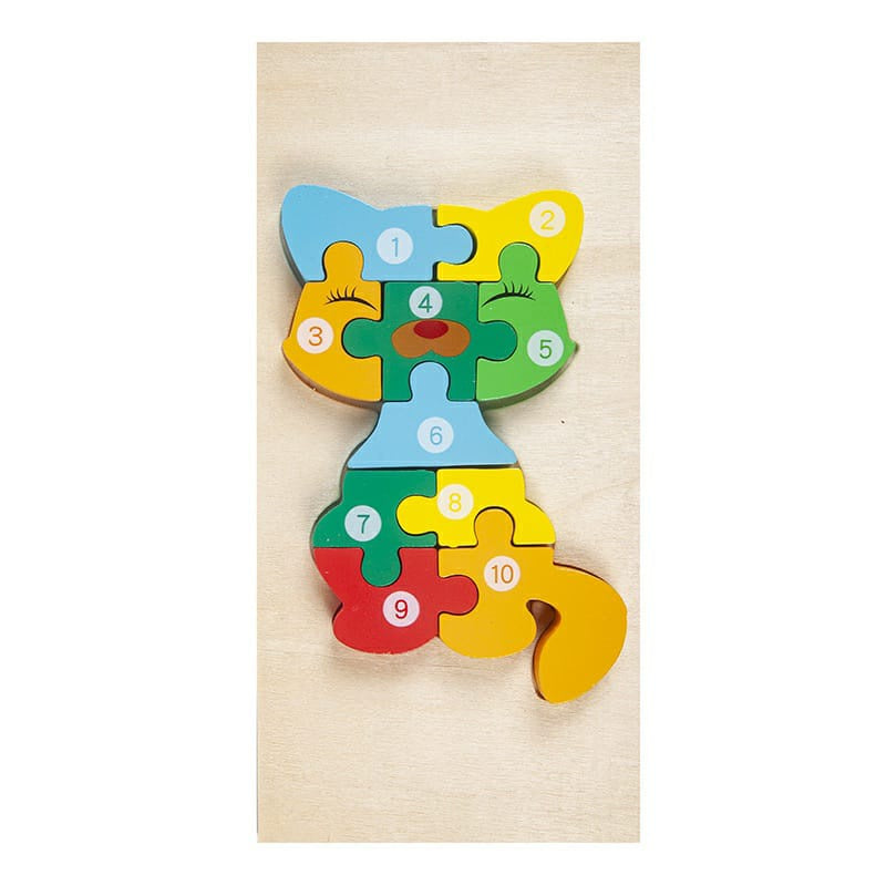 Mainan Edukasi Puzzle Kayu Anak 3D Jigsaw Puzzle Number