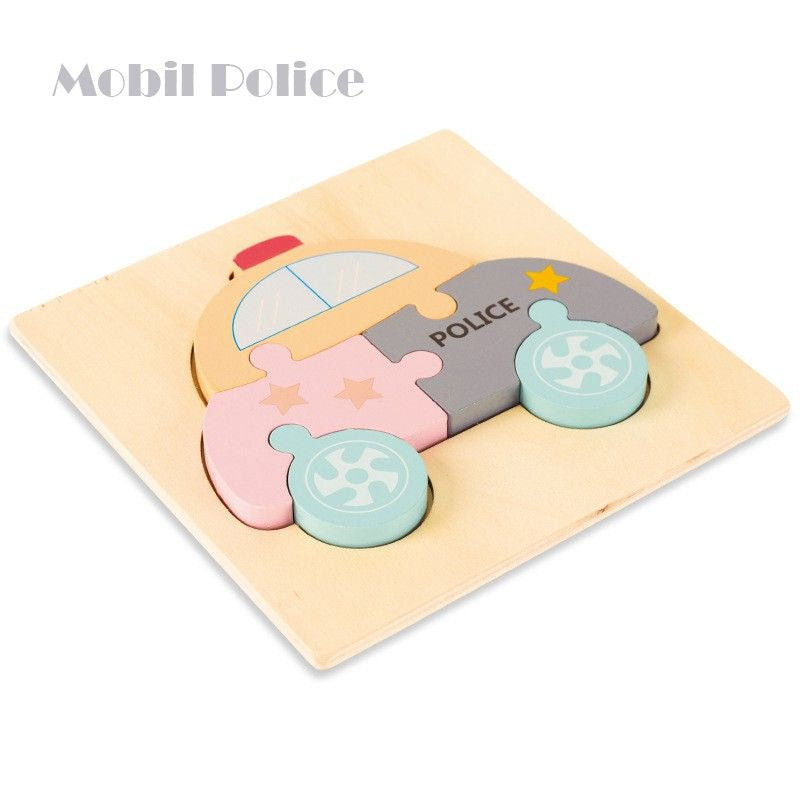 Mainan Edukasi Puzzle Kayu Bayi Anak Warna Pastel