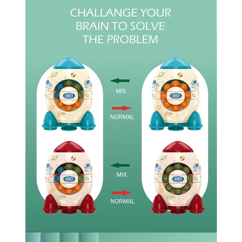 Mainan Edukasi Rubik Kelereng Puzzle Beads Spinner 2 in 1