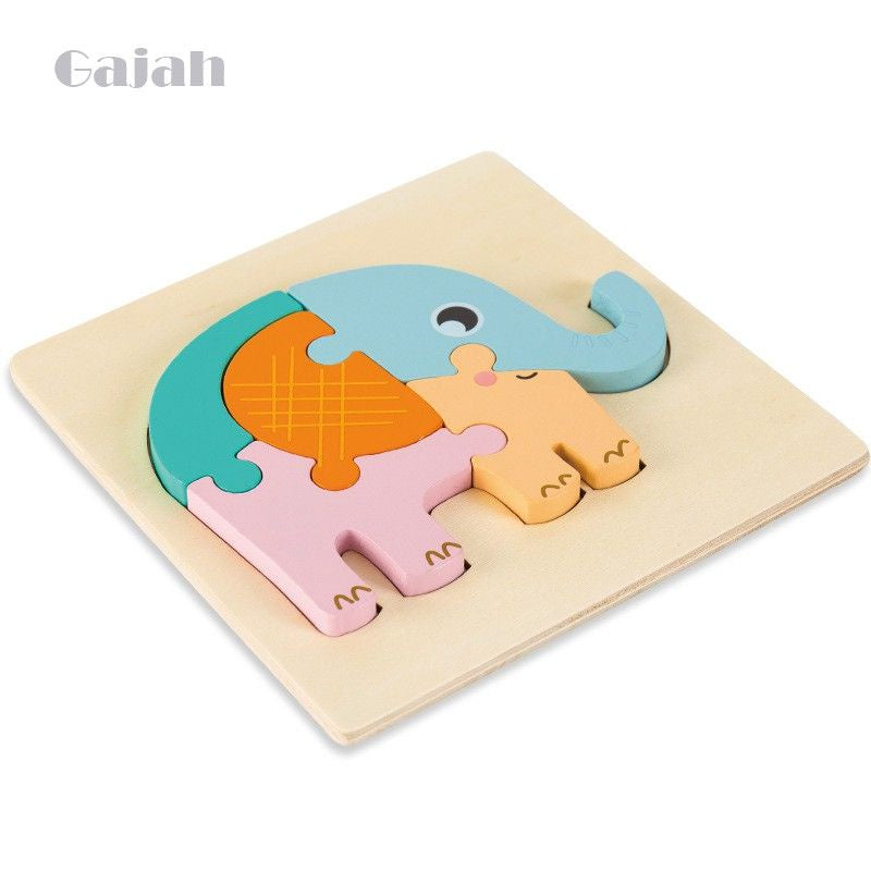 Mainan Edukasi Puzzle Kayu Bayi Anak Warna Pastel