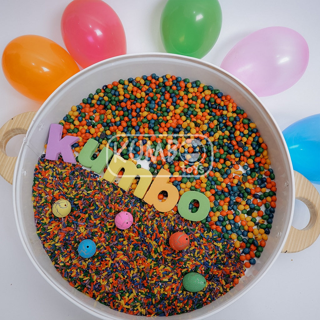 Tray Montessori Tray Bulat Putih Sensory Tray Nampan Bermain