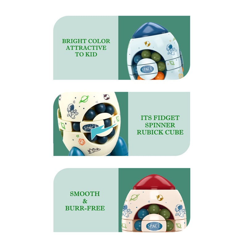 Mainan Edukasi Rubik Kelereng Puzzle Beads Spinner 2 in 1