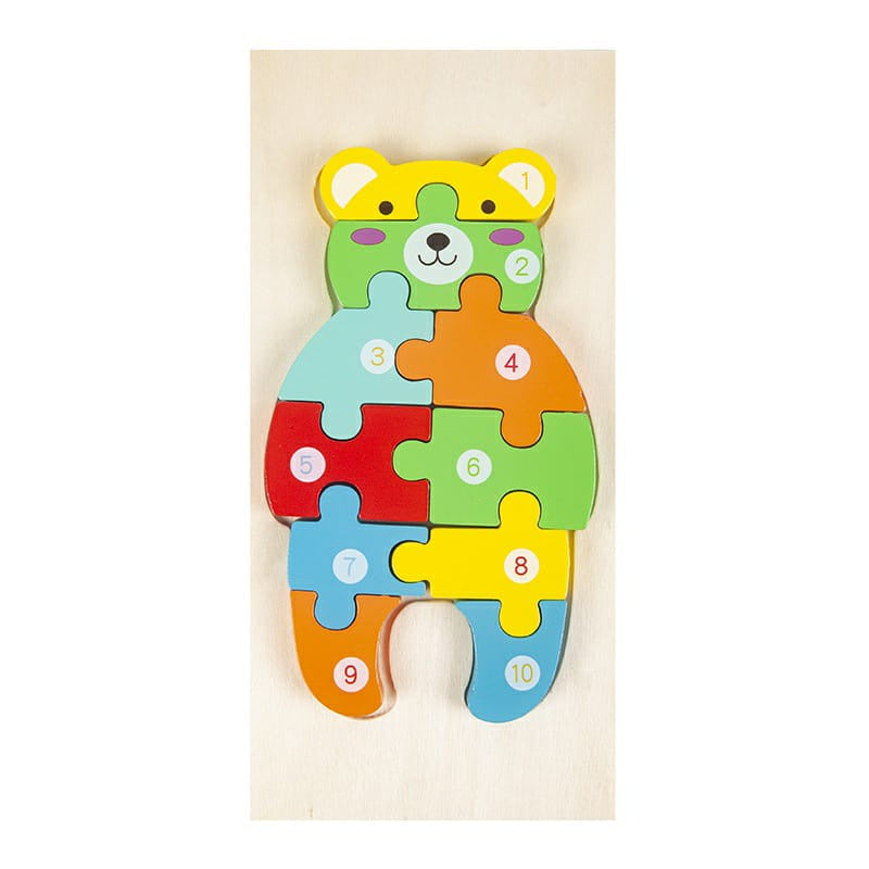 Mainan Edukasi Puzzle Kayu Anak 3D Jigsaw Puzzle Number