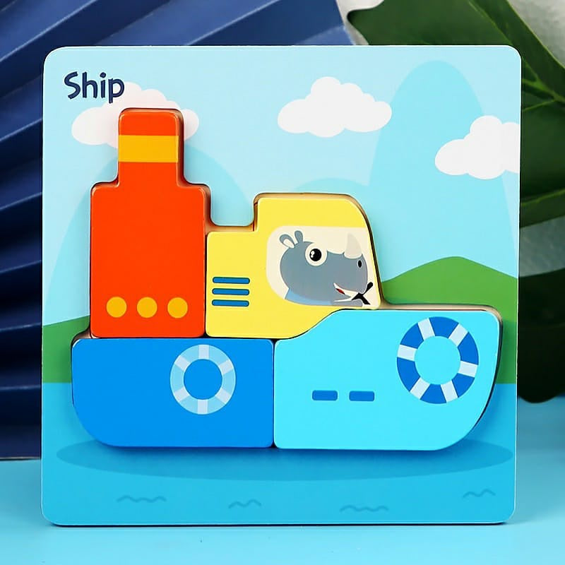 Mainan Edukasi Puzzle Bayi Anak 3D Wooden Puzzle