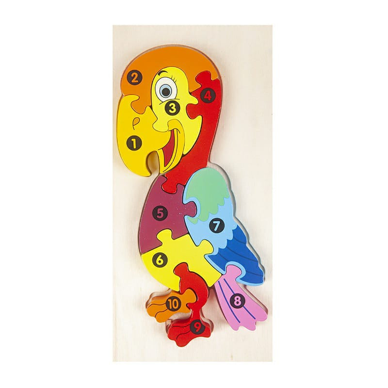 Mainan Edukasi Puzzle Kayu Anak 3D Jigsaw Puzzle Number
