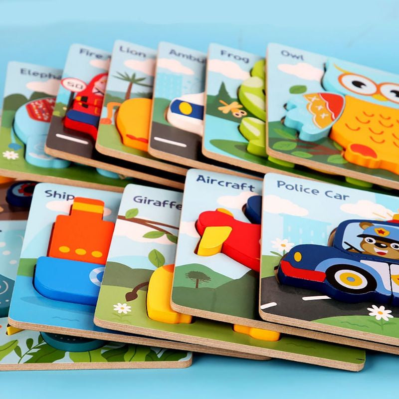 Mainan Edukasi Puzzle Bayi Anak 3D Wooden Puzzle