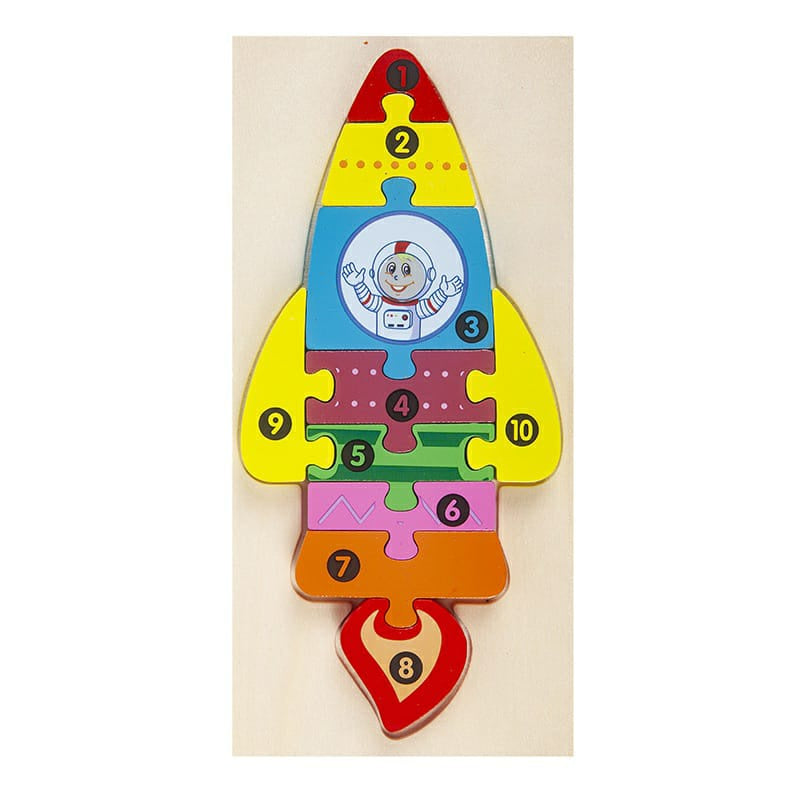 Mainan Edukasi Puzzle Kayu Anak 3D Jigsaw Puzzle Number