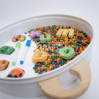 Tray Montessori Tray Bulat Putih Sensory Tray Nampan Bermain