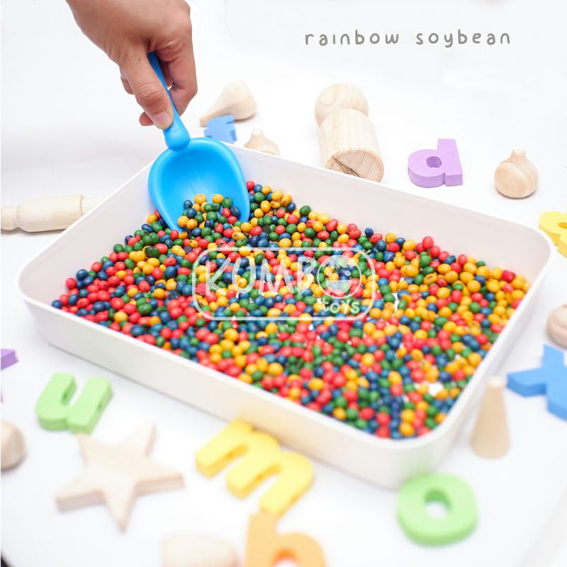 Mainan Montessori Rainbow Soybean Kedelai Warna Warni Sensory Play 100 gram