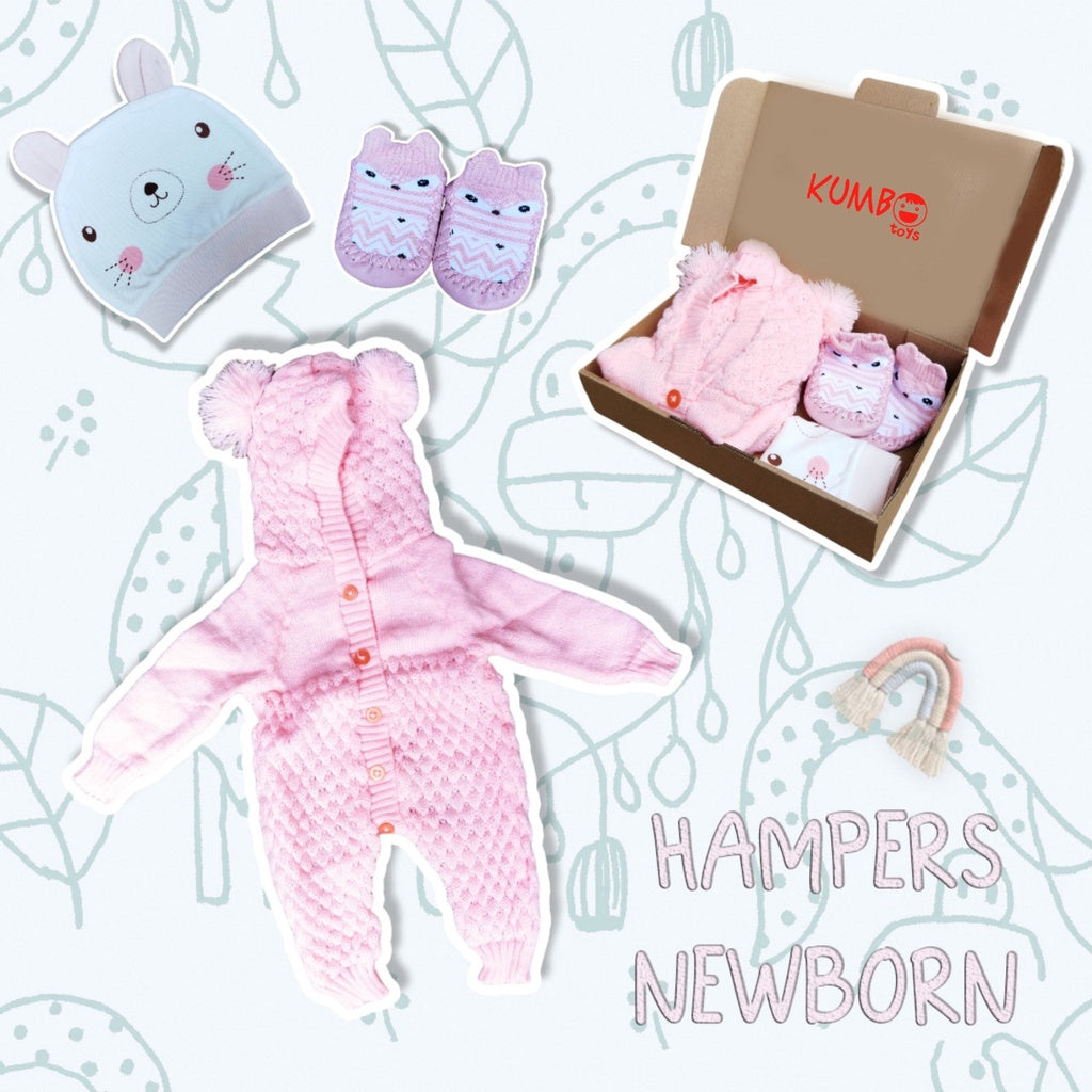 Hampers Kado baby bayi perlengkapan pakaian jumper sepatu topi bayi newborn baru lahir perempuan laki laki