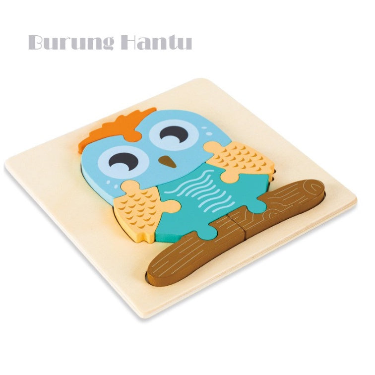 Mainan Edukasi Puzzle Kayu Bayi Anak Warna Pastel