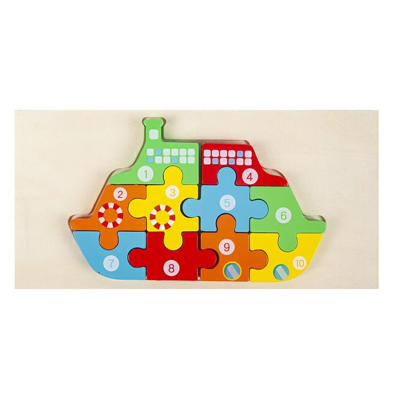 Mainan Edukasi Puzzle Kayu Anak 3D Jigsaw Puzzle Number