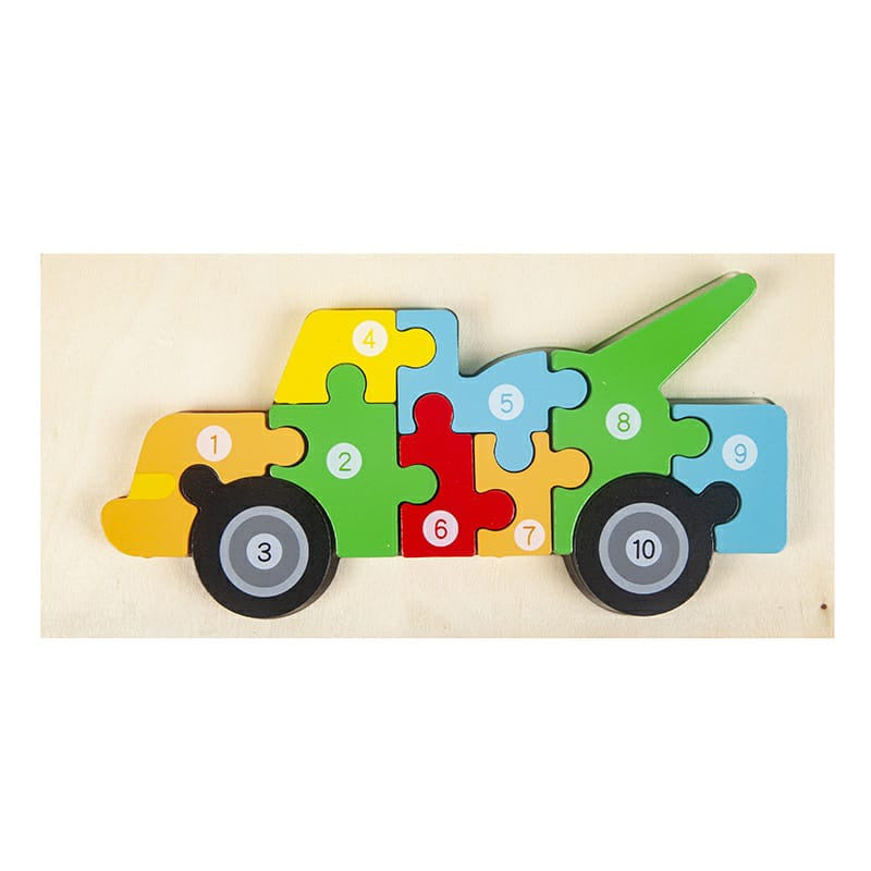 Mainan Edukasi Puzzle Kayu Anak 3D Jigsaw Puzzle Number