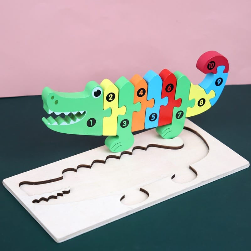 Mainan Edukasi Puzzle Kayu Anak 3D Jigsaw Puzzle Number