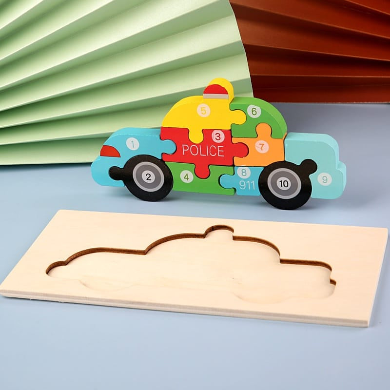 Mainan Edukasi Puzzle Kayu Anak 3D Jigsaw Puzzle Number