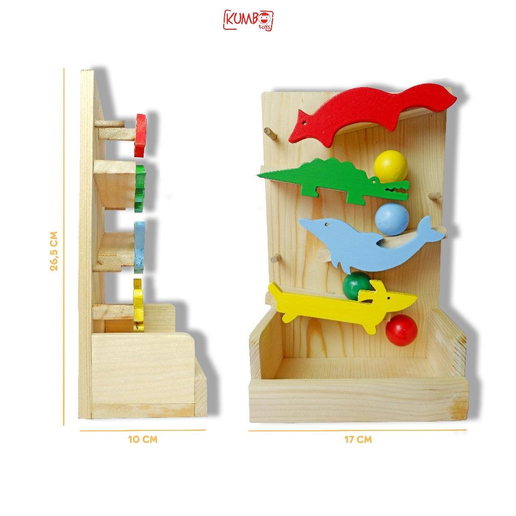 Mainan Montessori Wooden Toys Ball Tracker Mainan Edukasi Anak