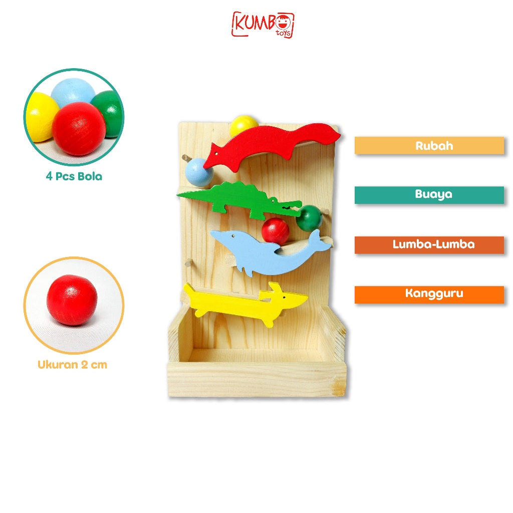 Mainan Montessori Wooden Toys Ball Tracker Mainan Edukasi Anak