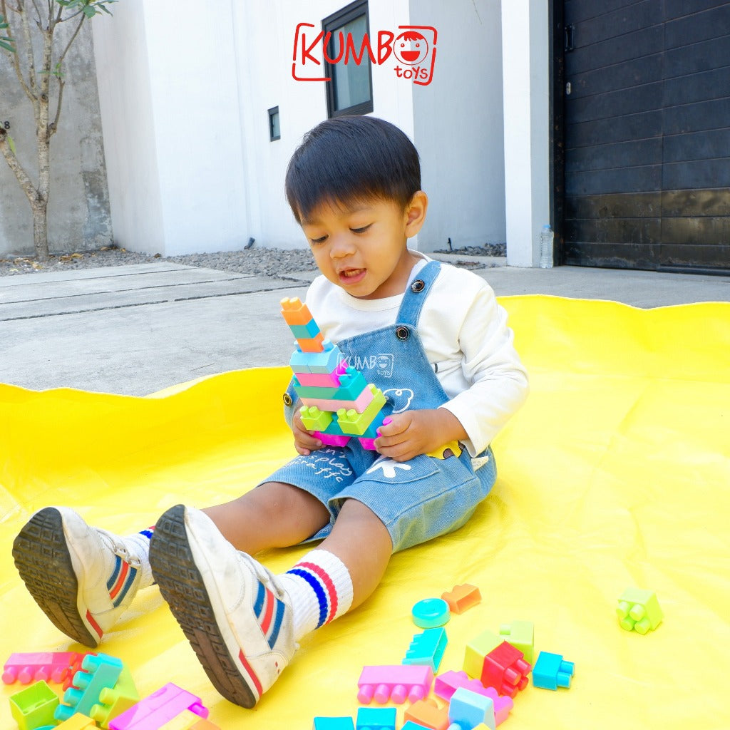 Mainan Edukasi Anak Block Besar Isi 60 Mainan Balok Susun