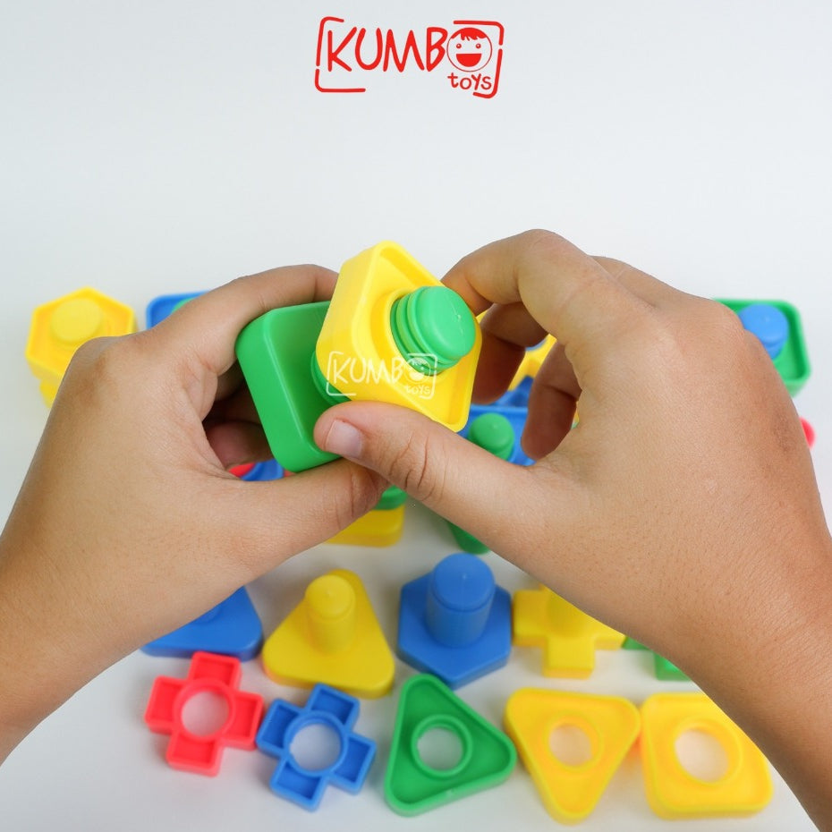 Mainan Edukasi Puzzle Lego Baut Mur Sekrup Tebal Bongkar Pasang Screw Nuts
