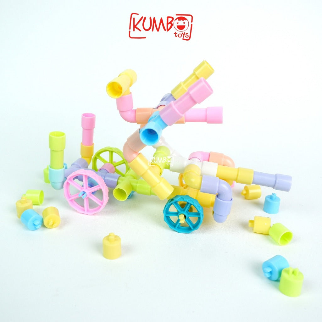 Mainan Edukasi Anak Building Pipe Block Menyusun Balok Pipa