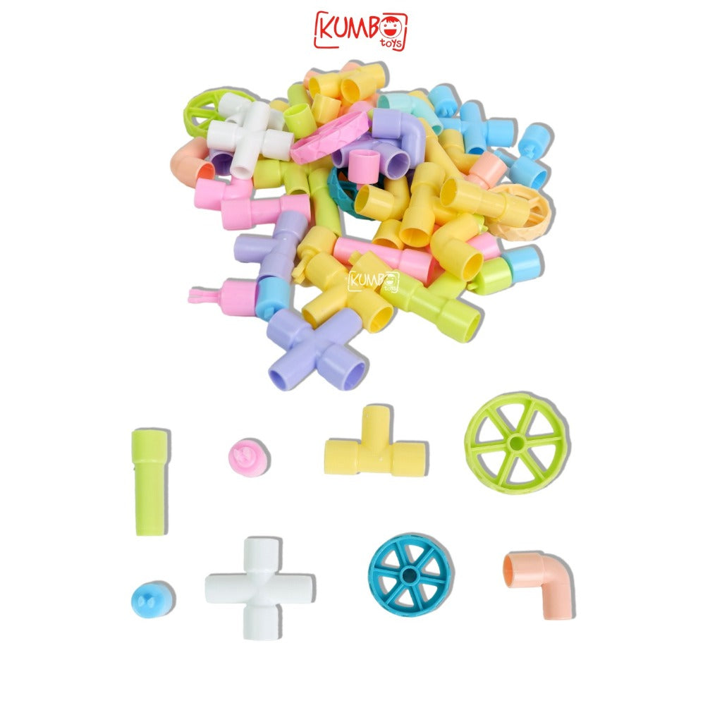 Mainan Edukasi Anak Building Pipe Block Menyusun Balok Pipa