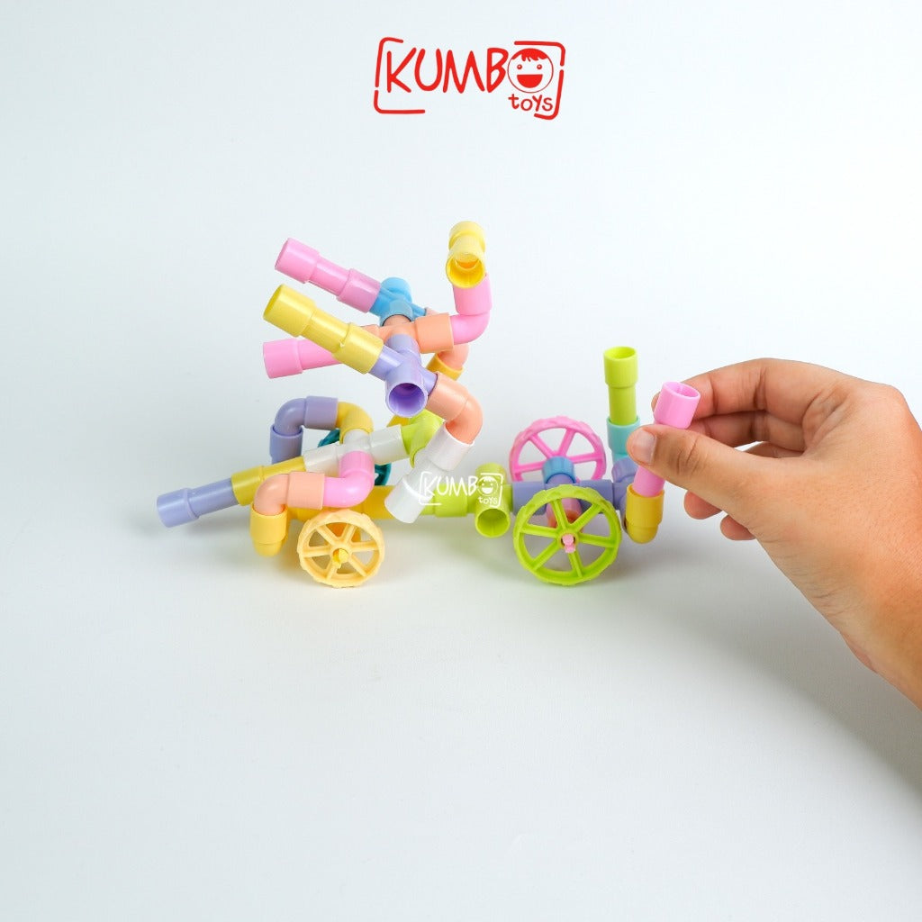 Mainan Edukasi Anak Building Pipe Block Menyusun Balok Pipa
