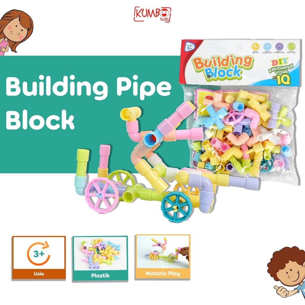 Mainan Edukasi Anak Building Pipe Block Menyusun Balok Pipa