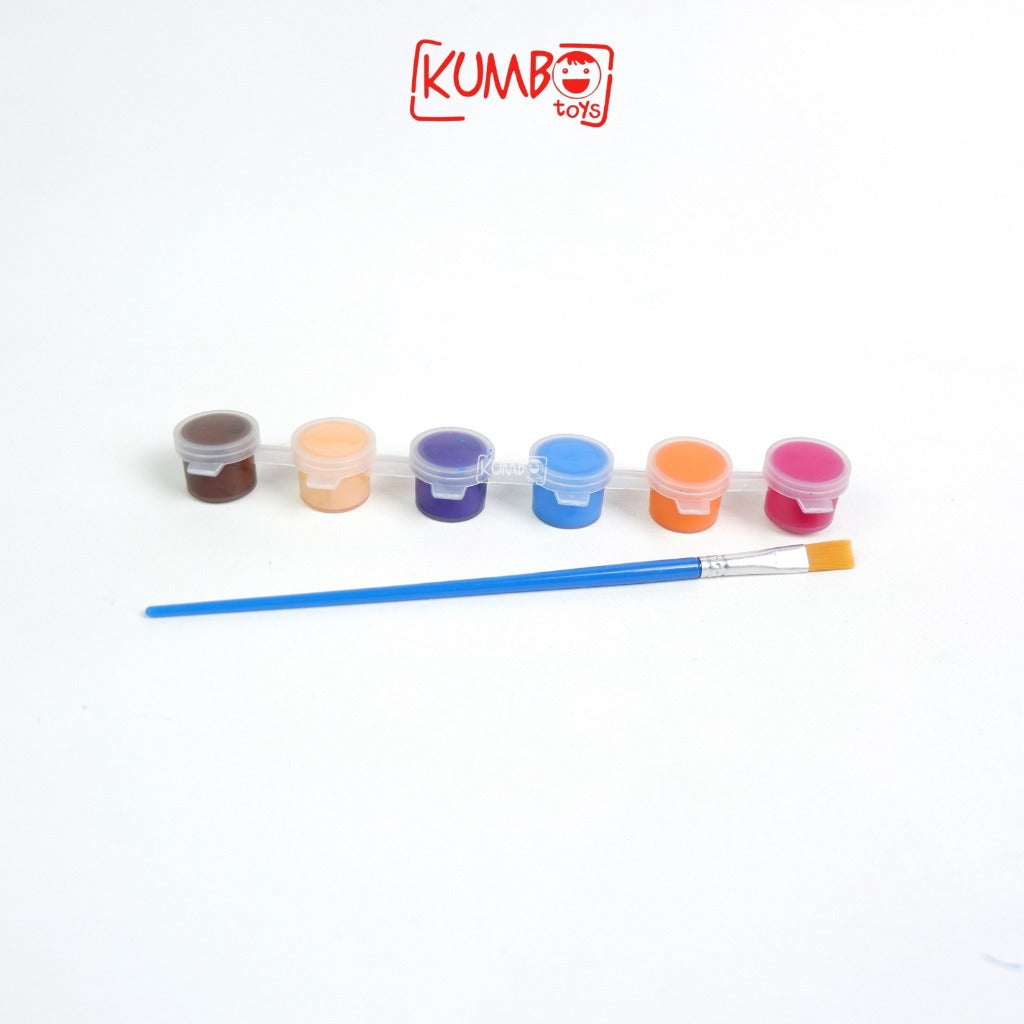 Mainan Edukasi Anak Cat 6 Warna dan Kuas