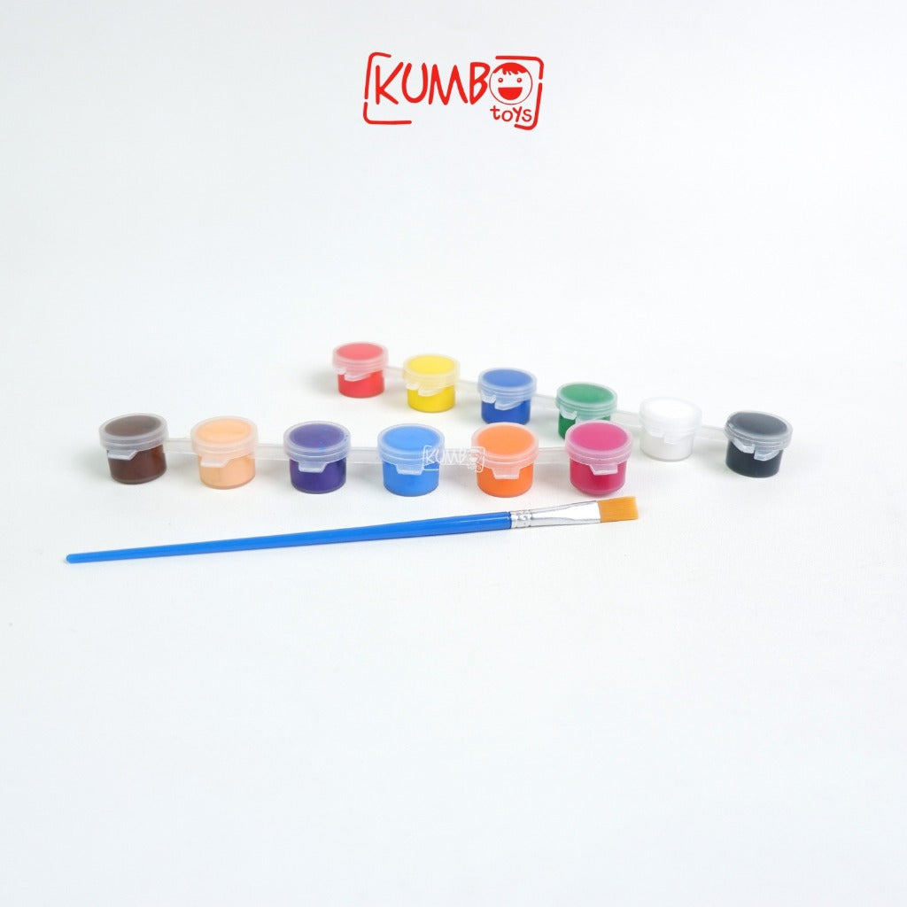 Mainan Edukasi Anak Cat 6 Warna dan Kuas