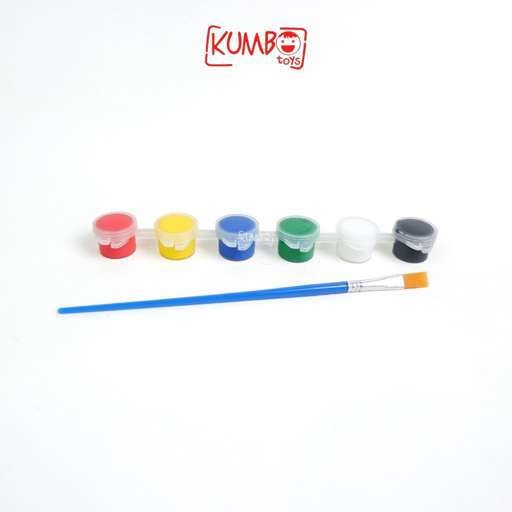 Mainan Edukasi Anak Cat 6 Warna dan Kuas