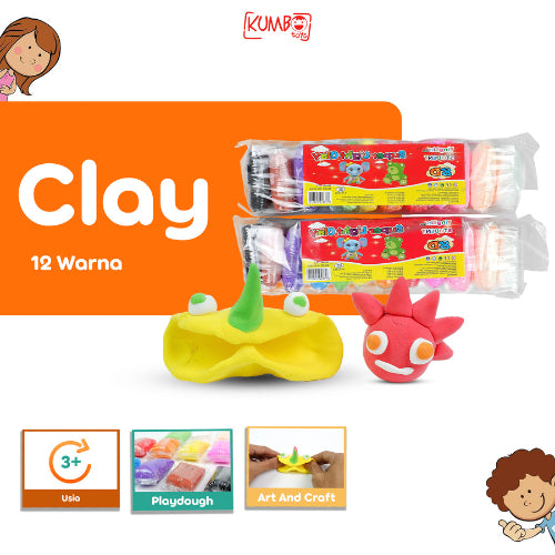 Mainan Edukasi Anak Clay Lilin Mainan Plastisin 12 Warna