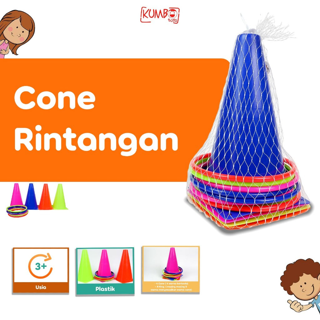 Mainan Edukasi Anak Motoric Play Cone Rintangan Olahraga, Kerucut Rintangan Latihan Sepak Bola Lari, Sport Cone
