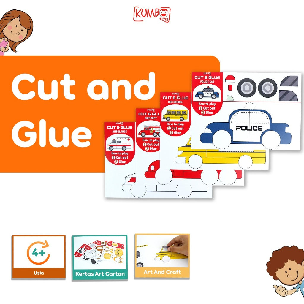 Mainan Edukasi Menggunting dan Menempel Worksheet Cut & Glue