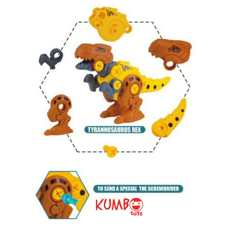 Mainan Edukasi DIY Dinosaurus Mainan Rakit Bongkar Pasang
