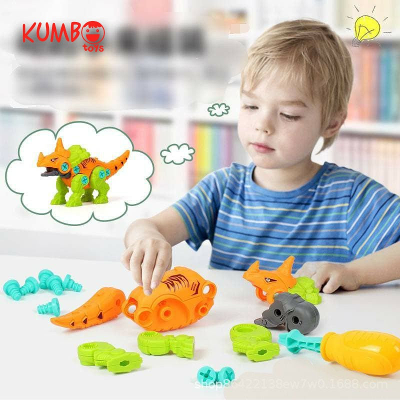 Mainan Edukasi DIY Dinosaurus Mainan Rakit Bongkar Pasang