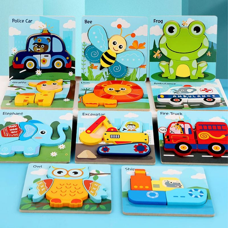 Mainan Edukasi Puzzle Bayi Anak 3D Wooden Puzzle