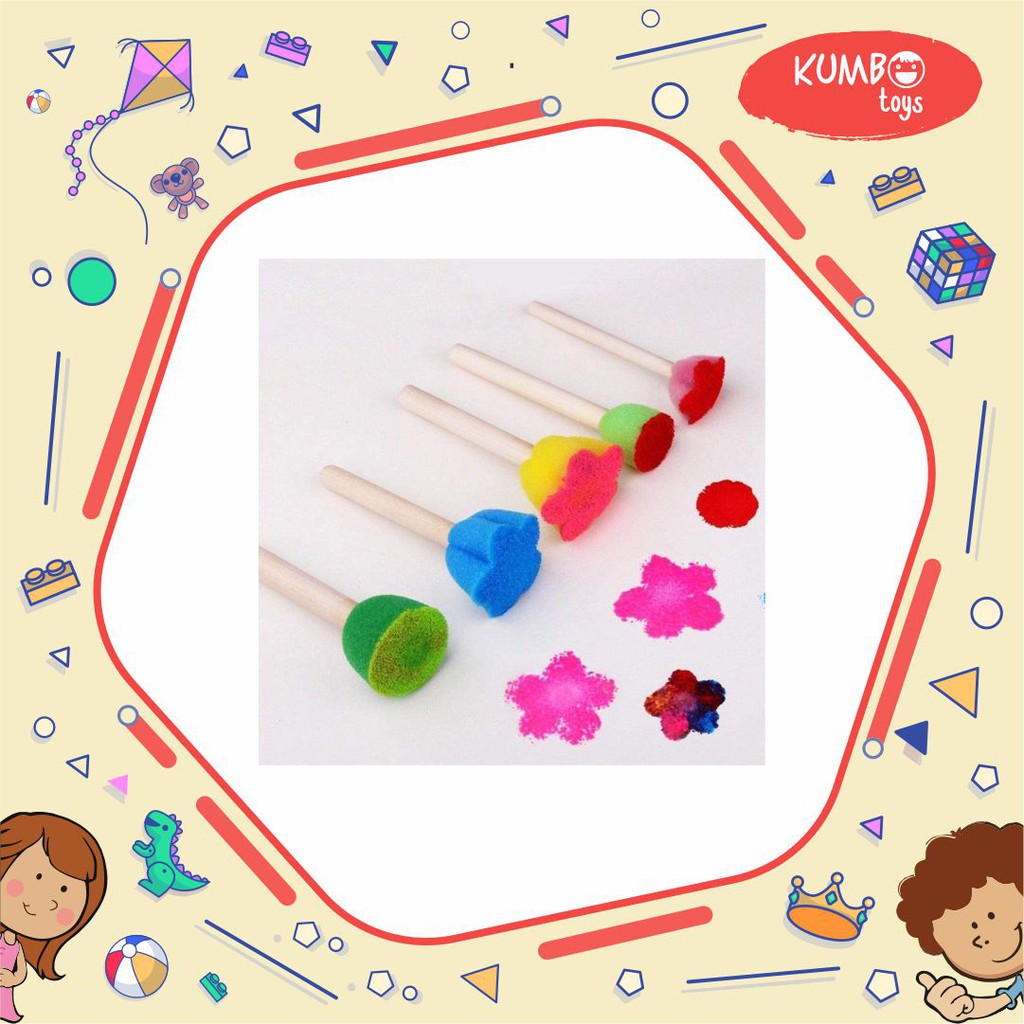 Sponge Stamp Flower&Dot Spons Lukis Anak