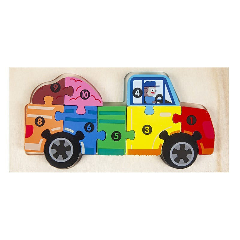 Mainan Edukasi Puzzle Kayu Anak 3D Jigsaw Puzzle Number
