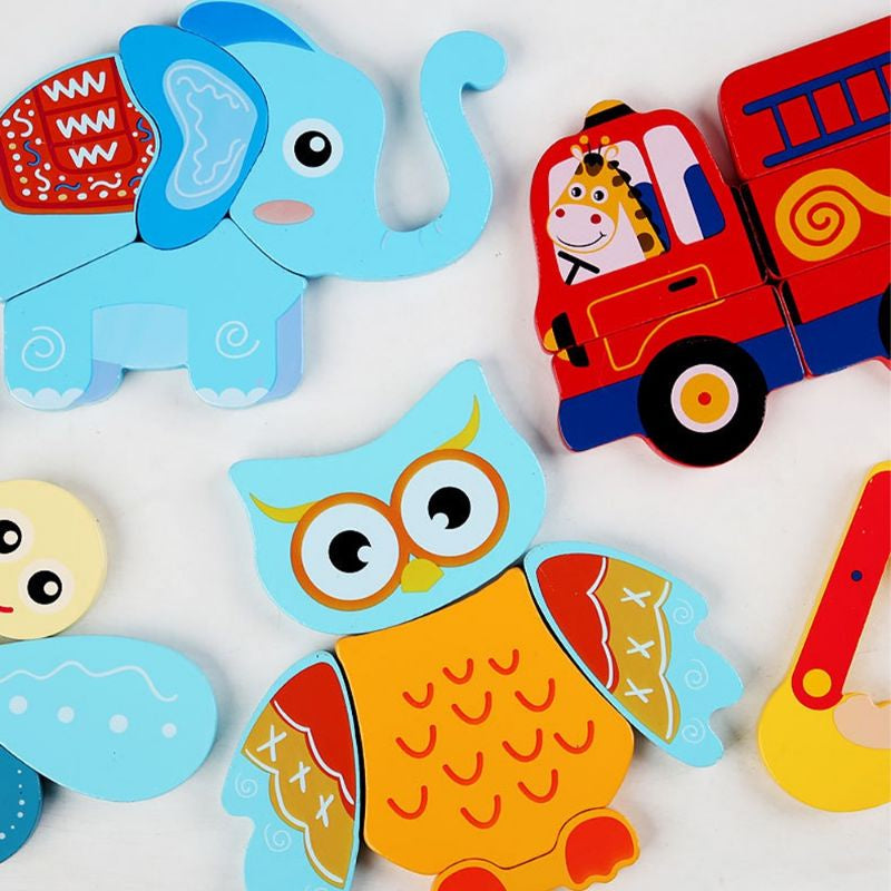 Mainan Edukasi Puzzle Bayi Anak 3D Wooden Puzzle
