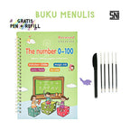 Buku Anak Belajar Menulis Pintar Ajaib Magic Book Angka Huruf English