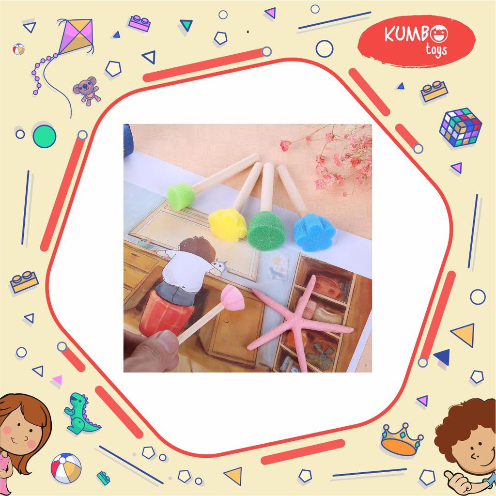 Sponge Stamp Flower&Dot Spons Lukis Anak