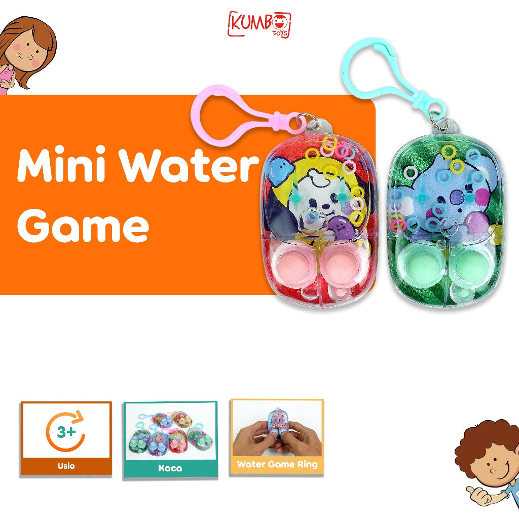 Mainan Edukasi Anak Mini Water Game Ring Gantungan Kunci Ring Air