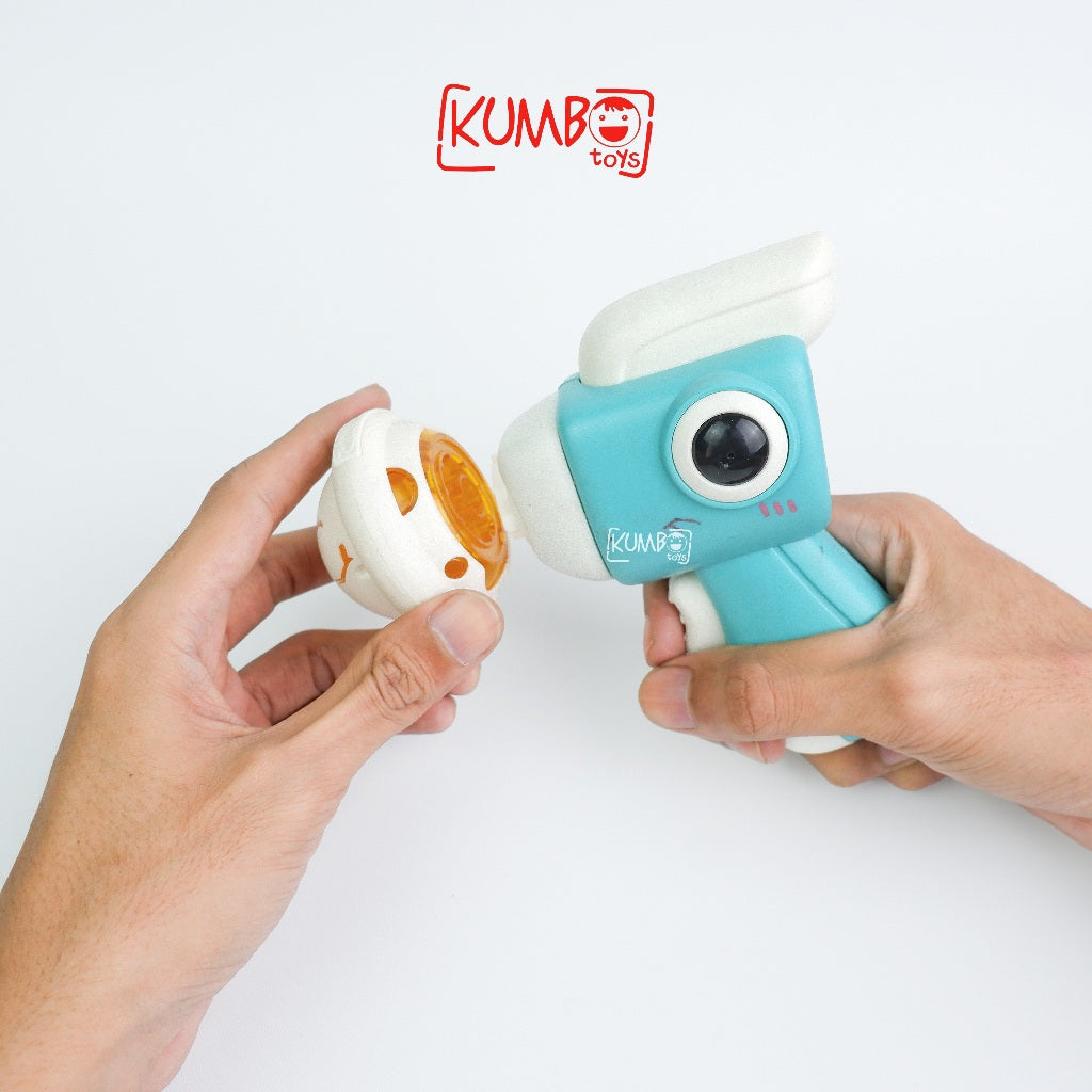 Mainan Edukasi Anak DINOSAURUS GYRO GUN Gangsing Baling LED