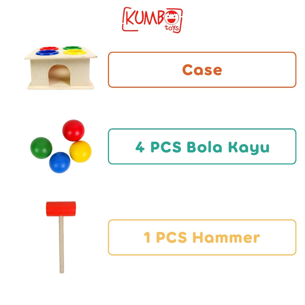 Mainan Montessori Hammer Case Mainan Pukul-pukulan