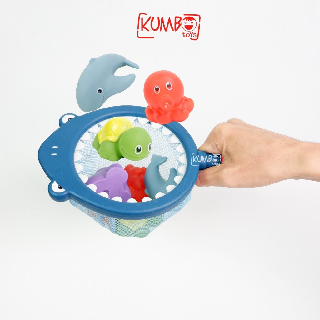 Mainan Edukasi Anak Memancing Hewan Laut Jaring Hiu Hewan Karet Shark Net