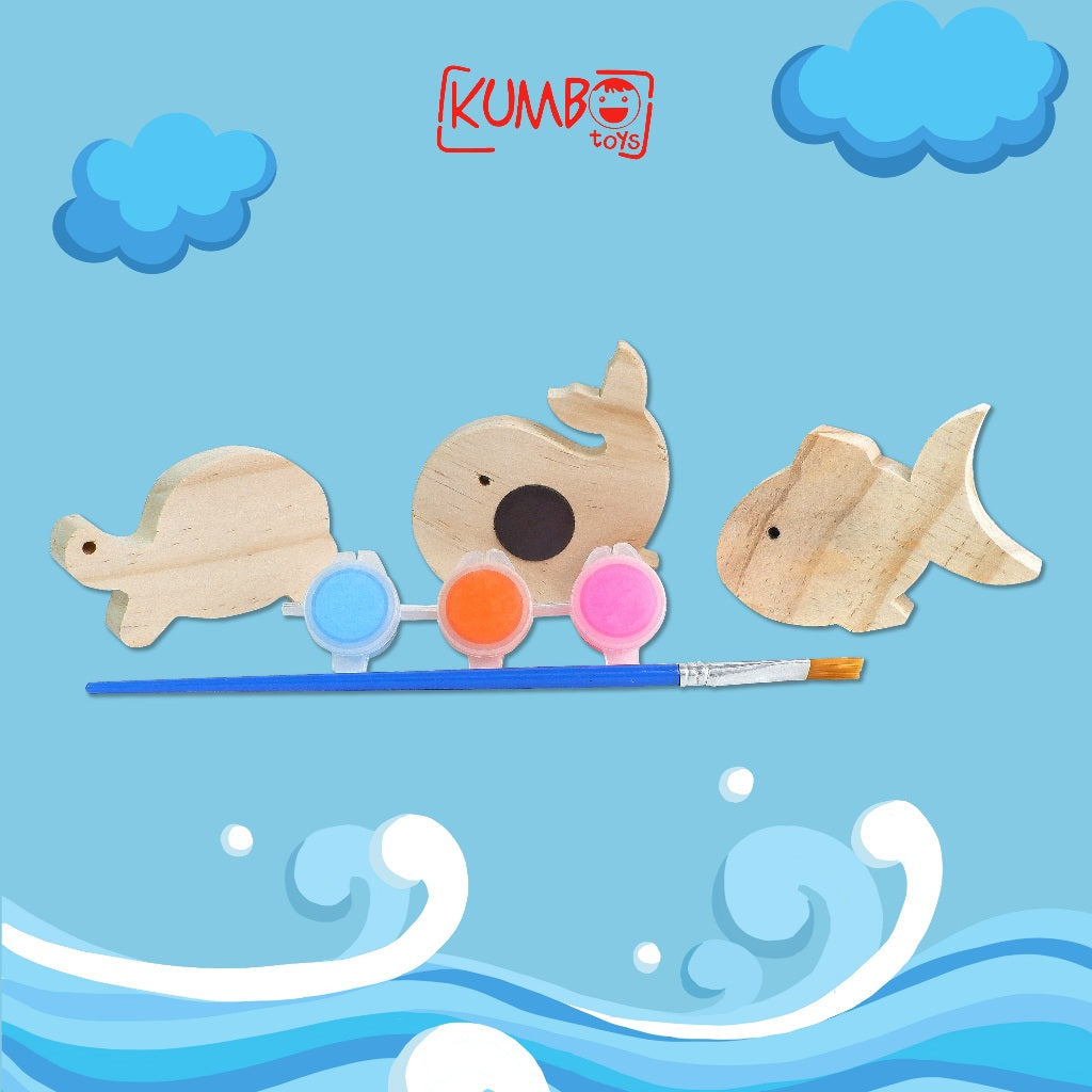 Mainan Edukasi Magnet Hewan Tempelan Kulkas Bahan Kayu Anak DIY Lukis Mewarnai